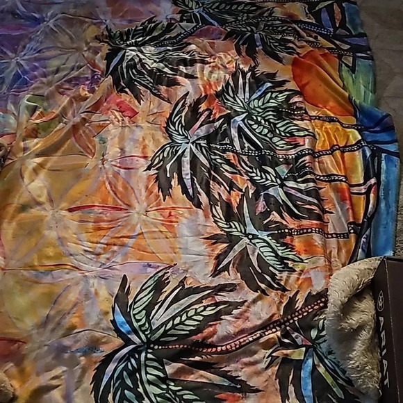 Palm sunset blanket 50x60 throw premium sherpa - Picture 1 of 2